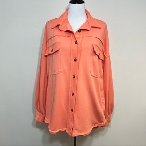 POL French Terry Oversized Shacket